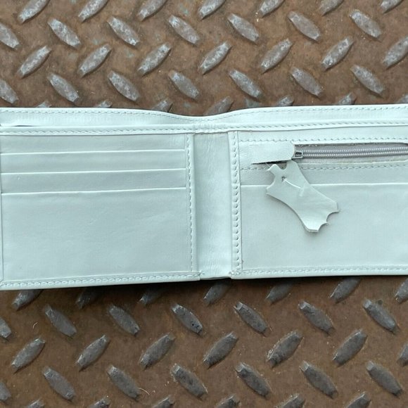 Leather Cardholder White Genuine Leather Bifold Wallet Handmade Billfold Purse